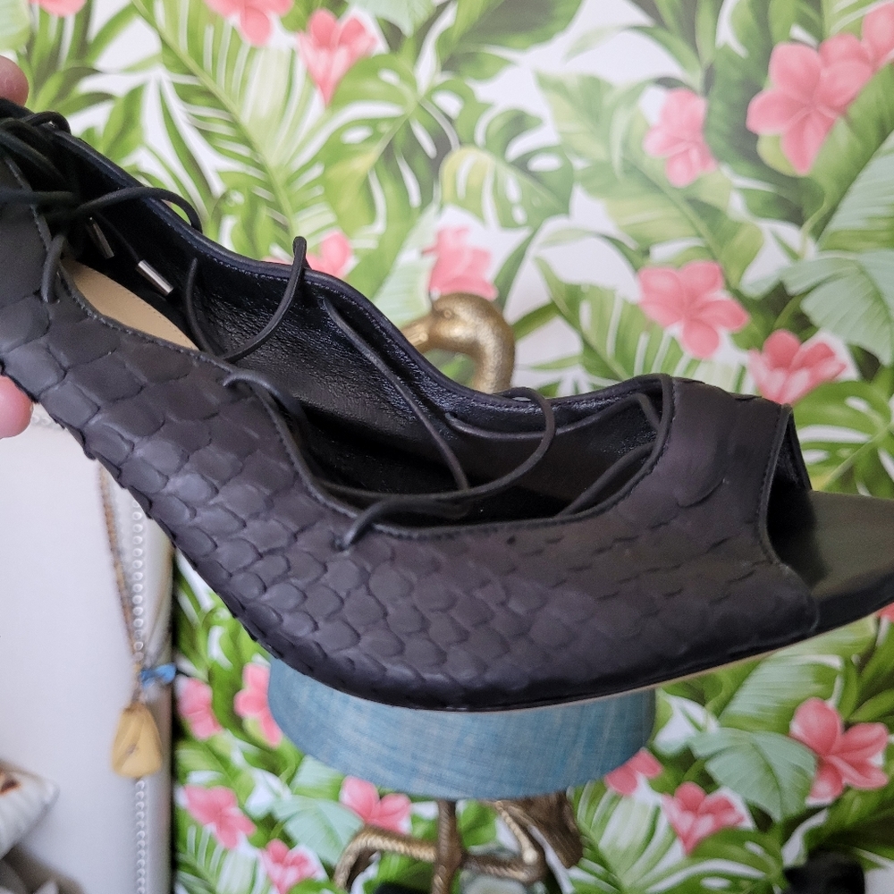 Alexandre Birman Lace Up Python Sandal - image 4